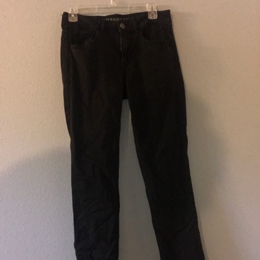 black straight leg jeans